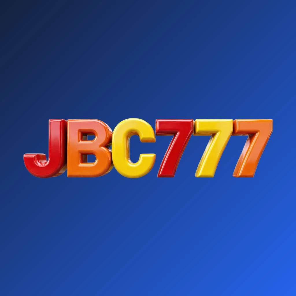 Vibrant JBC777 logo with bold heavy typography in bright red, yellow, and orange colors featuring a glossy 3D effect, designed as a wide horizontal rectangular wordmark logo on a transparent background for a modern energetic website header